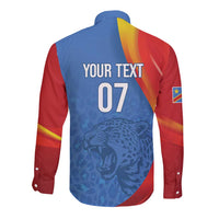 DR Congo Football 2026 Les Leopards Custom Long Sleeve Button Shirt Glory Upon Glory - Wonder Print Shop