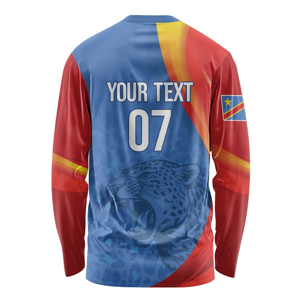 DR Congo Football 2026 Les Leopards Custom Long Sleeve Shirt Glory Upon Glory - Wonder Print Shop
