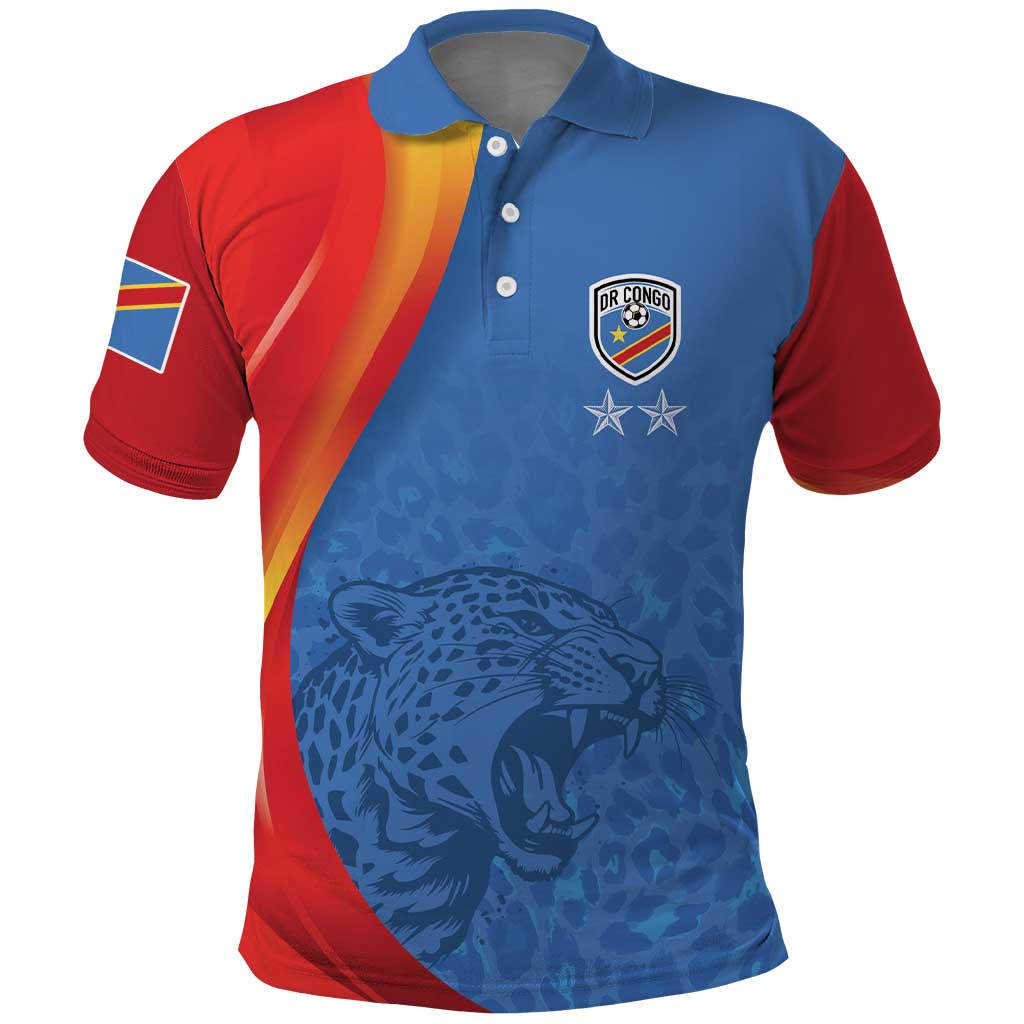 DR Congo Football 2026 Les Leopards Custom Polo Shirt Glory Upon Glory - Wonder Print Shop