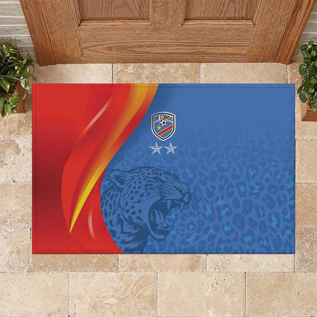DR Congo Football 2026 Les Leopards Rubber Doormat Glory Upon Glory - Wonder Print Shop