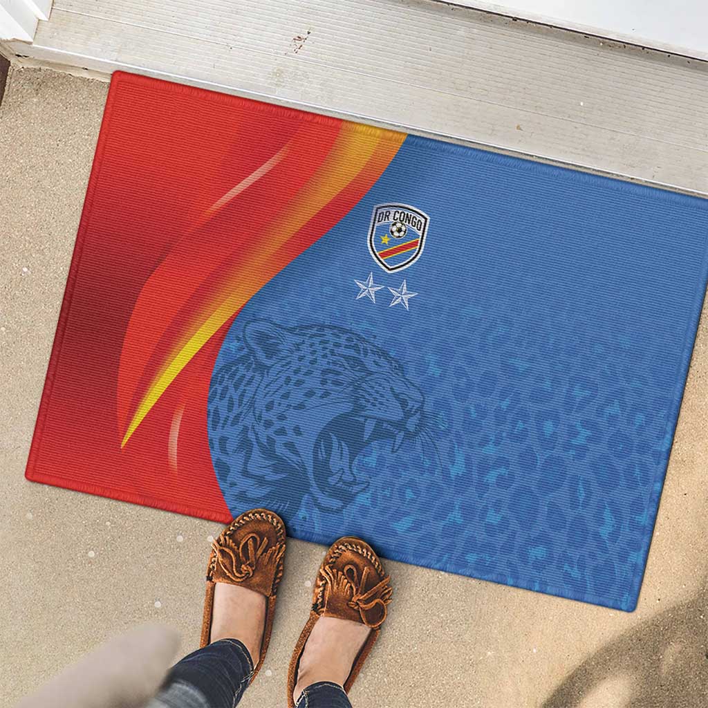 DR Congo Football 2026 Les Leopards Rubber Doormat Glory Upon Glory - Wonder Print Shop