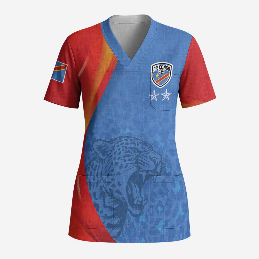 DR Congo Football 2026 Les Leopards Custom Scrub Top Glory Upon Glory - Wonder Print Shop