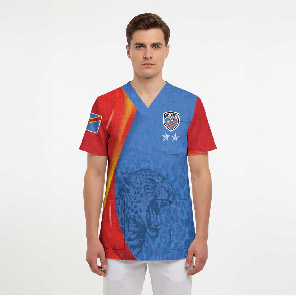 DR Congo Football 2026 Les Leopards Custom Scrub Top Glory Upon Glory - Wonder Print Shop