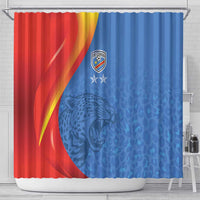 DR Congo Football 2026 Les Leopards Shower Curtain Glory Upon Glory - Wonder Print Shop