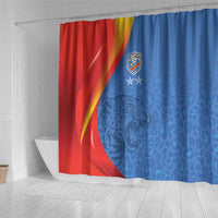 DR Congo Football 2026 Les Leopards Shower Curtain Glory Upon Glory - Wonder Print Shop