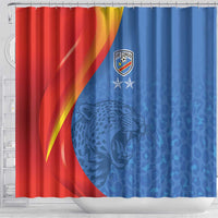 DR Congo Football 2026 Les Leopards Shower Curtain Glory Upon Glory - Wonder Print Shop