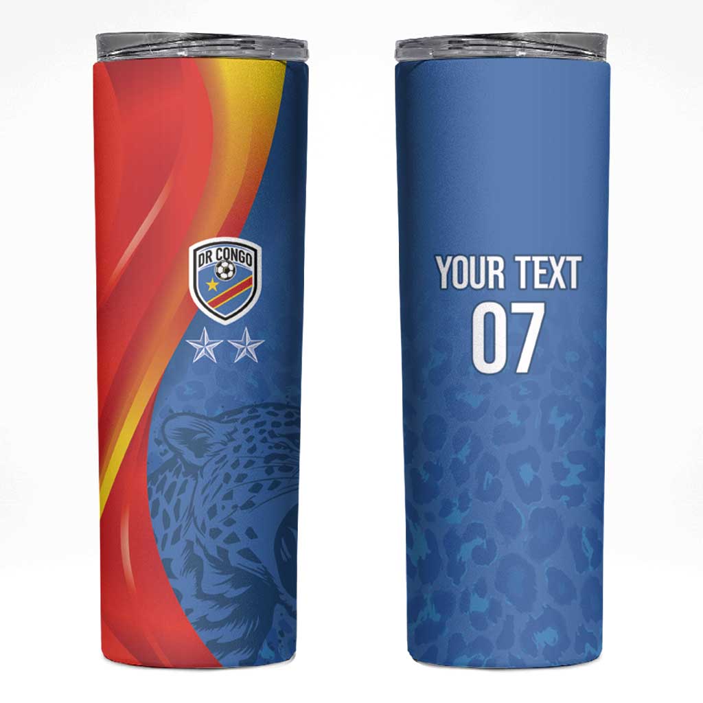 DR Congo Football 2026 Les Leopards Custom Skinny Tumbler Glory Upon Glory - Wonder Print Shop