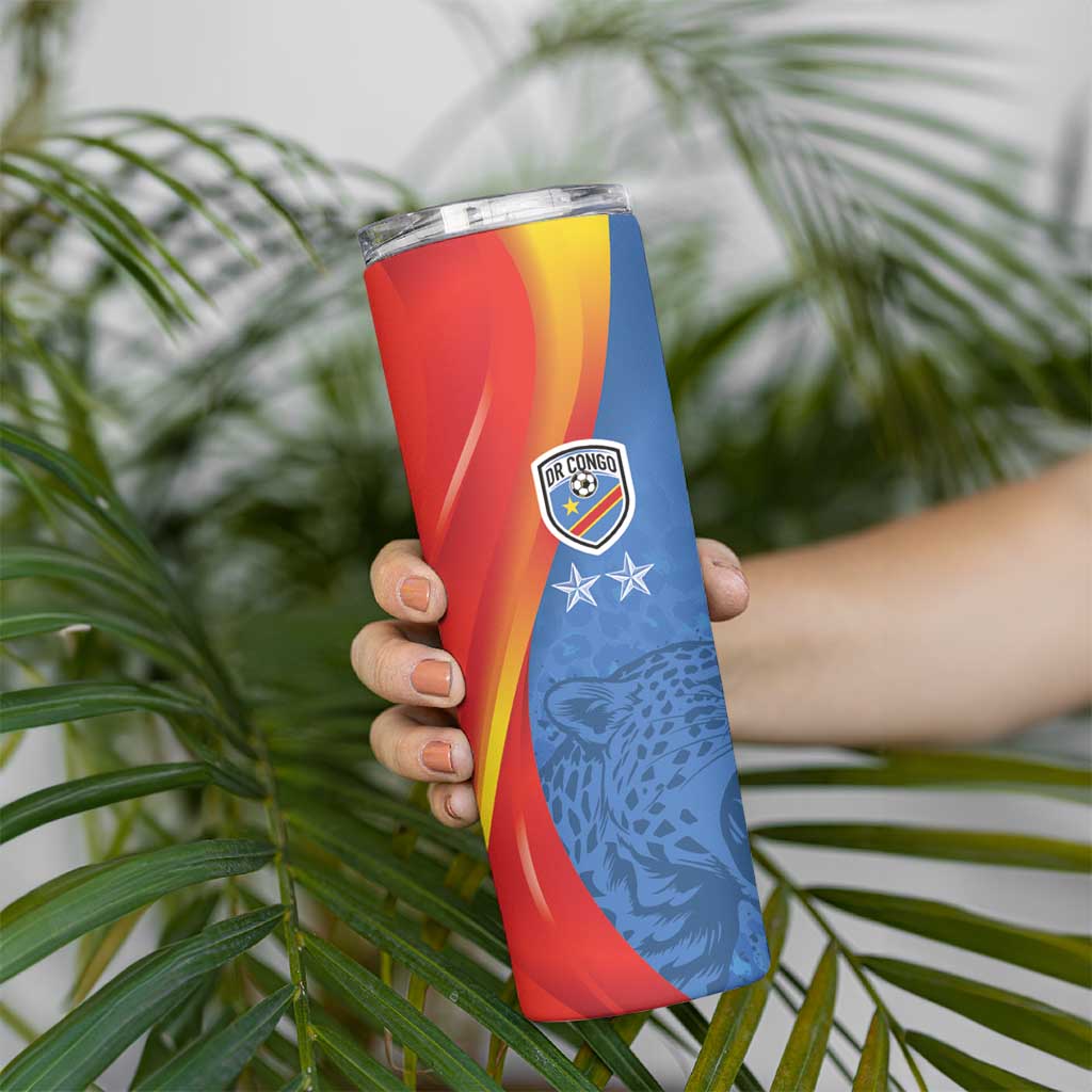 DR Congo Football 2026 Les Leopards Custom Skinny Tumbler Glory Upon Glory - Wonder Print Shop
