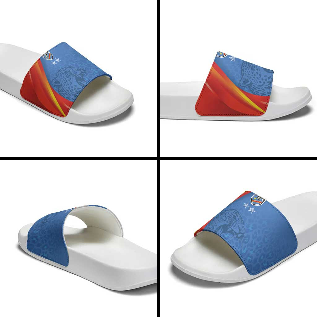 DR Congo Football 2026 Les Leopards Slide Sandals Glory Upon Glory - Wonder Print Shop