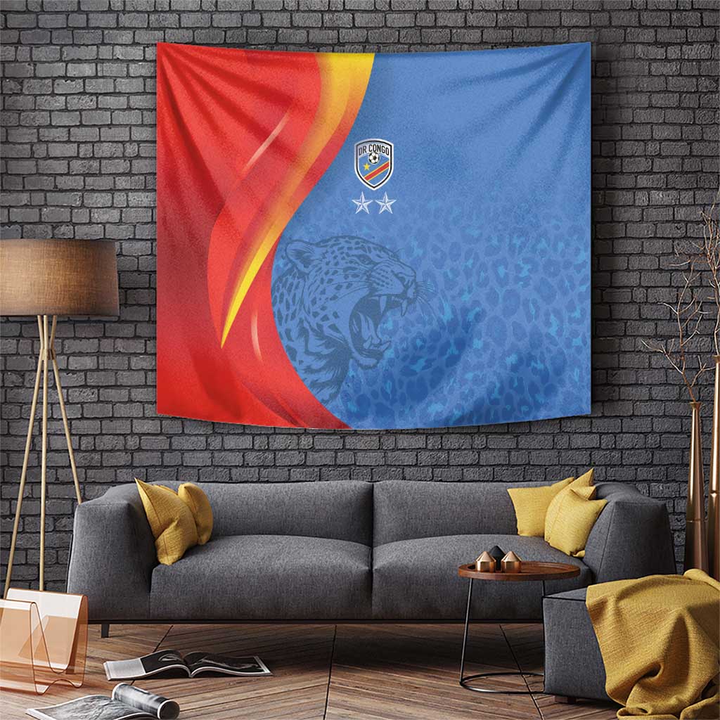 DR Congo Football 2026 Les Leopards Tapestry Glory Upon Glory - Wonder Print Shop