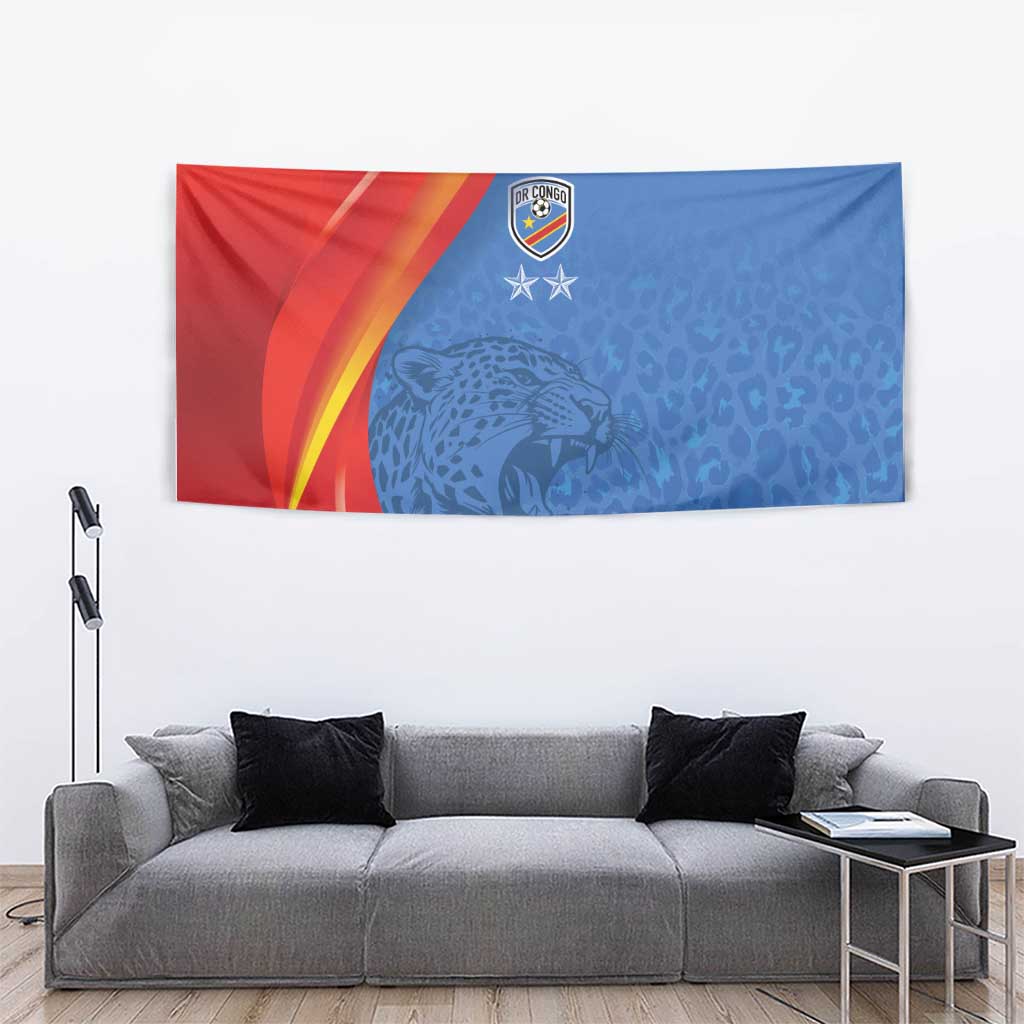 DR Congo Football 2026 Les Leopards Tapestry Glory Upon Glory - Wonder Print Shop