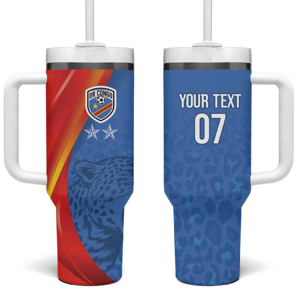 DR Congo Football 2026 Les Leopards Custom Tumbler With Handle Glory Upon Glory - Wonder Print Shop