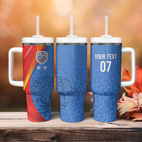 DR Congo Football 2026 Les Leopards Custom Tumbler With Handle Glory Upon Glory - Wonder Print Shop