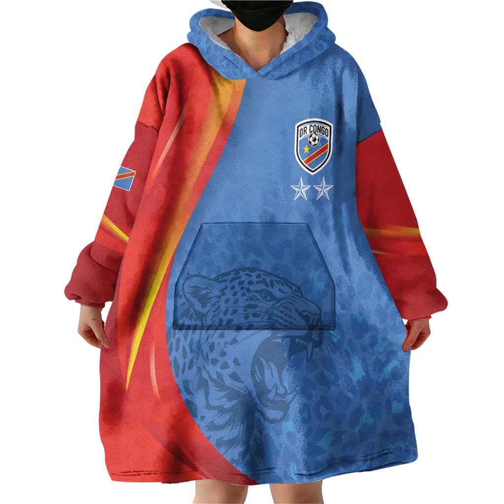DR Congo Football 2026 Les Leopards Custom Wearable Blanket Hoodie Glory Upon Glory - Wonder Print Shop