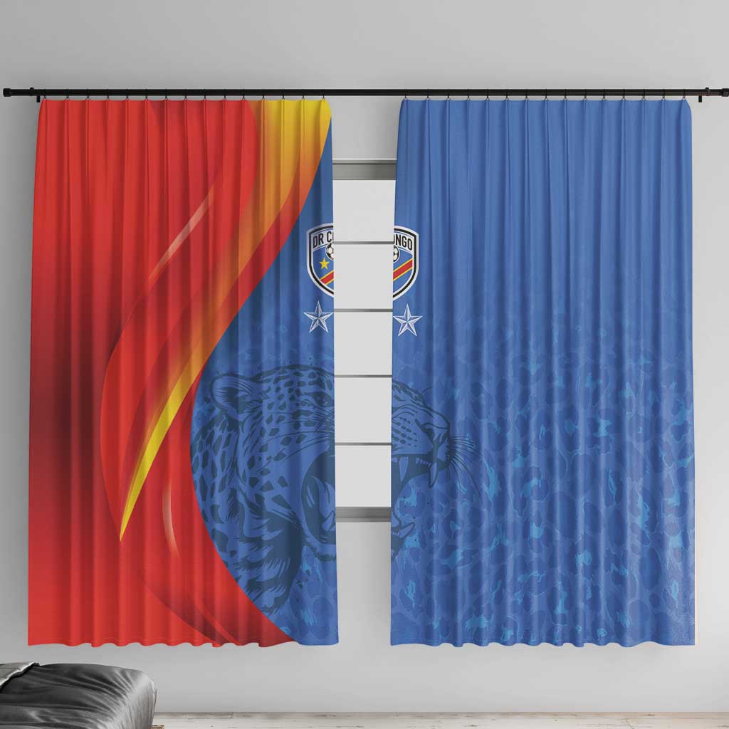 DR Congo Football 2026 Les Leopards Window Curtain Glory Upon Glory - Wonder Print Shop