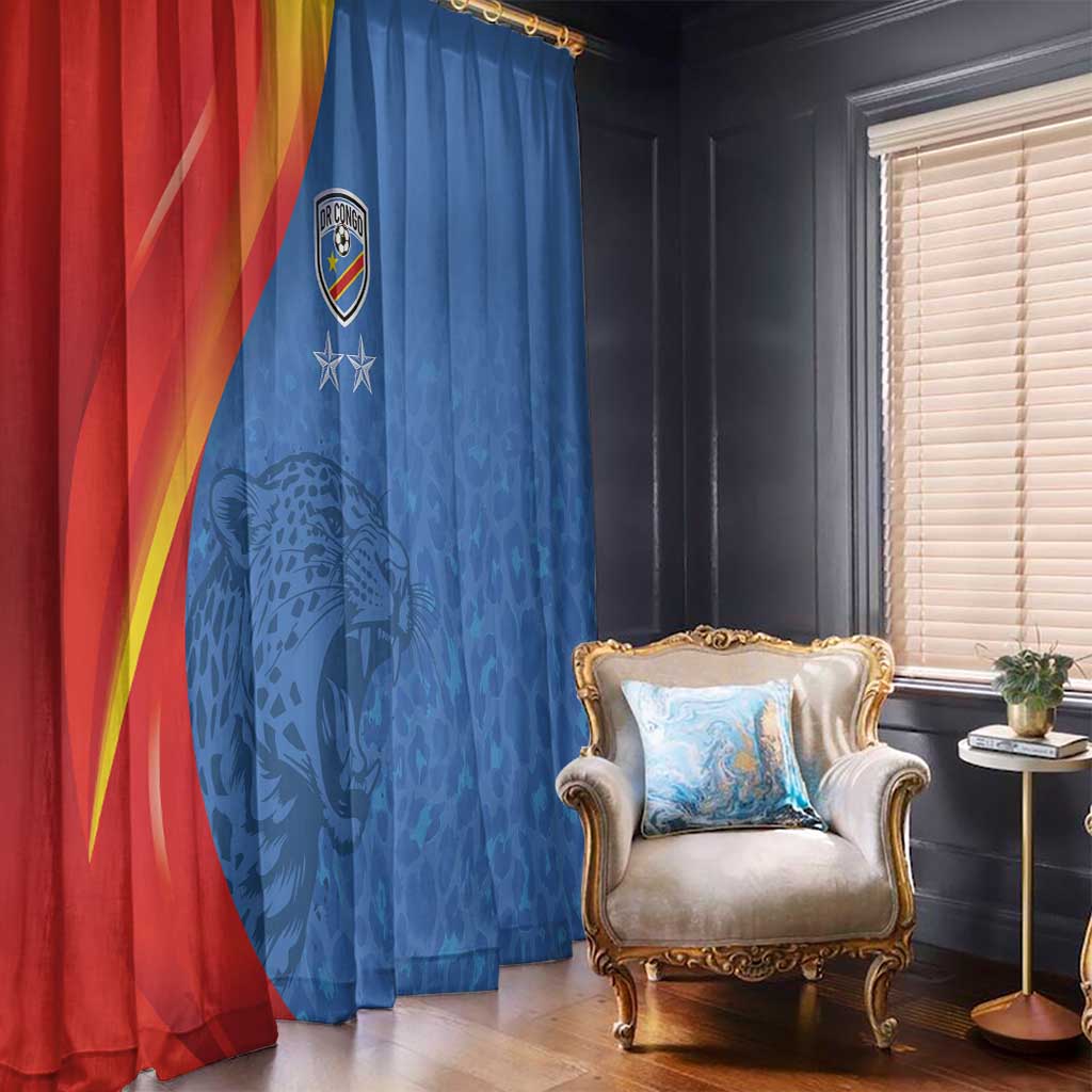 DR Congo Football 2026 Les Leopards Window Curtain Glory Upon Glory - Wonder Print Shop