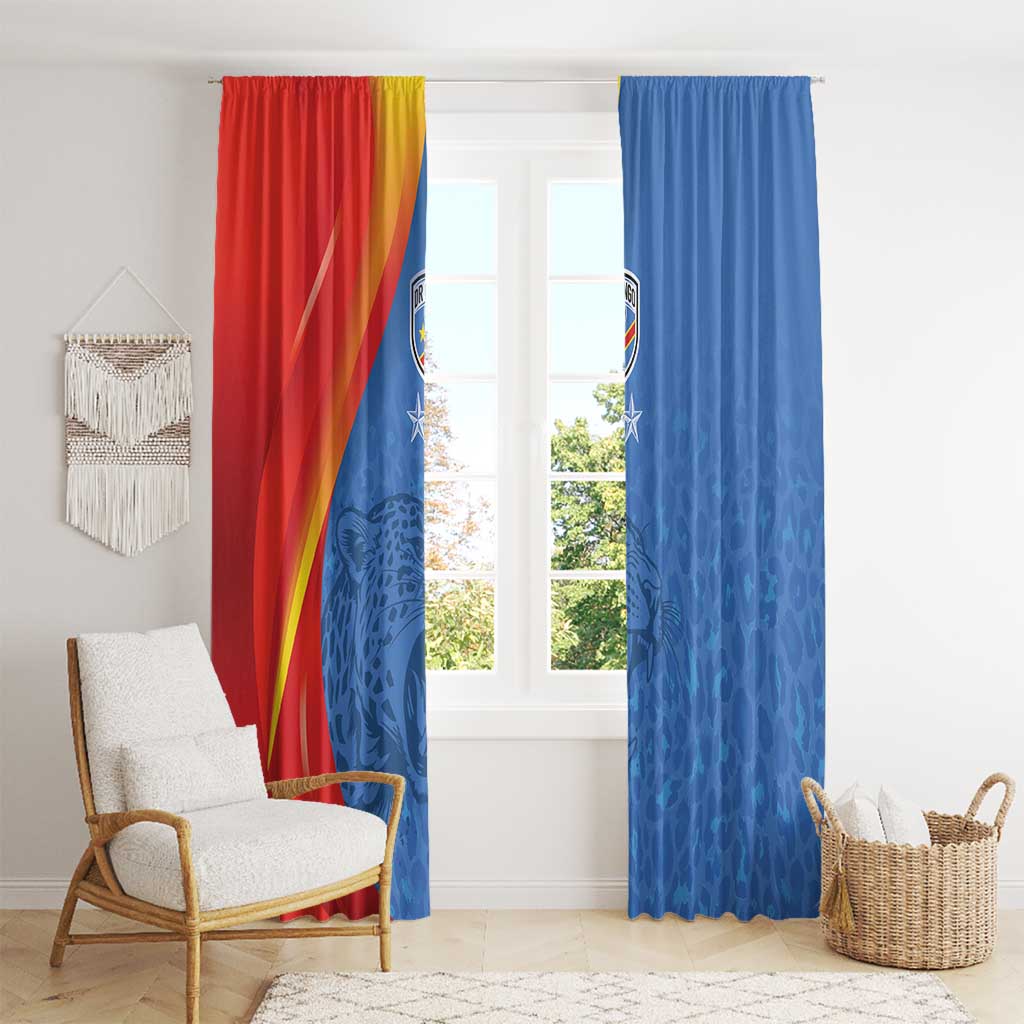 DR Congo Football 2026 Les Leopards Window Curtain Glory Upon Glory - Wonder Print Shop