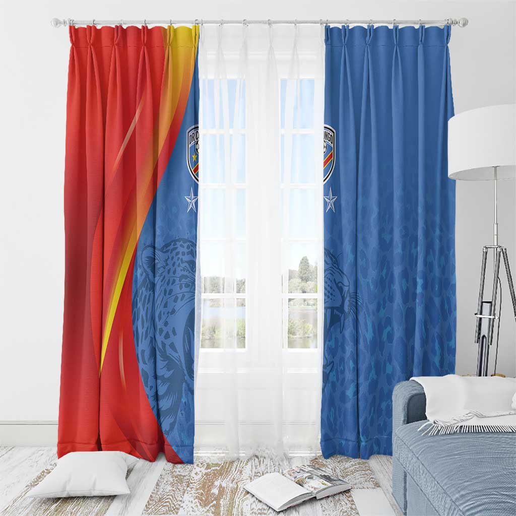 DR Congo Football 2026 Les Leopards Window Curtain Glory Upon Glory - Wonder Print Shop