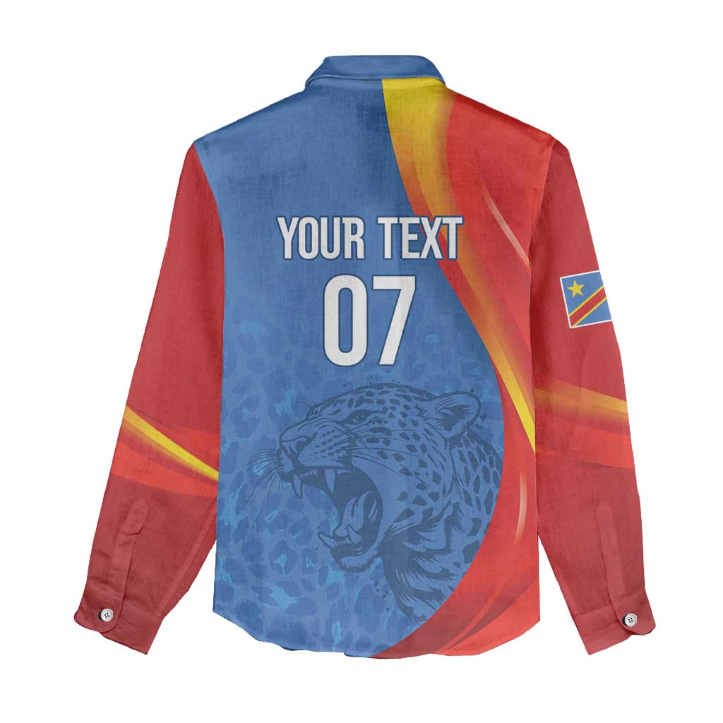DR Congo Football 2026 Les Leopards Custom Women Casual Shirt Glory Upon Glory - Wonder Print Shop