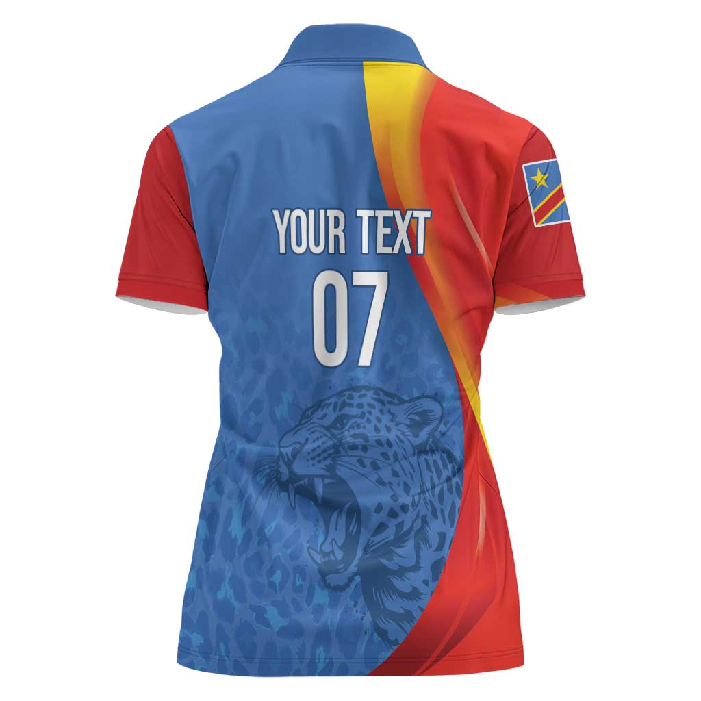 DR Congo Football 2026 Les Leopards Custom Women Polo Shirt Glory Upon Glory - Wonder Print Shop