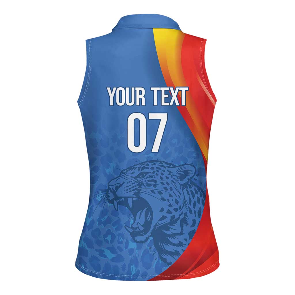 DR Congo Football 2026 Les Leopards Custom Women Sleeveless Polo Shirt Glory Upon Glory - Wonder Print Shop