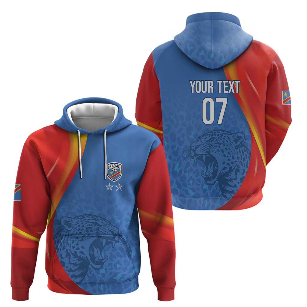 DR Congo Football 2026 Les Leopards Custom Zip Hoodie Glory Upon Glory - Wonder Print Shop