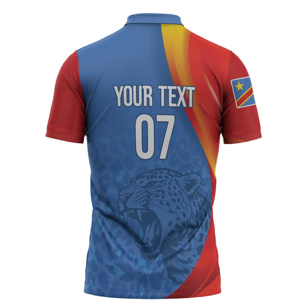 DR Congo Football 2026 Les Leopards Custom Zipper Polo Shirt Glory Upon Glory - Wonder Print Shop