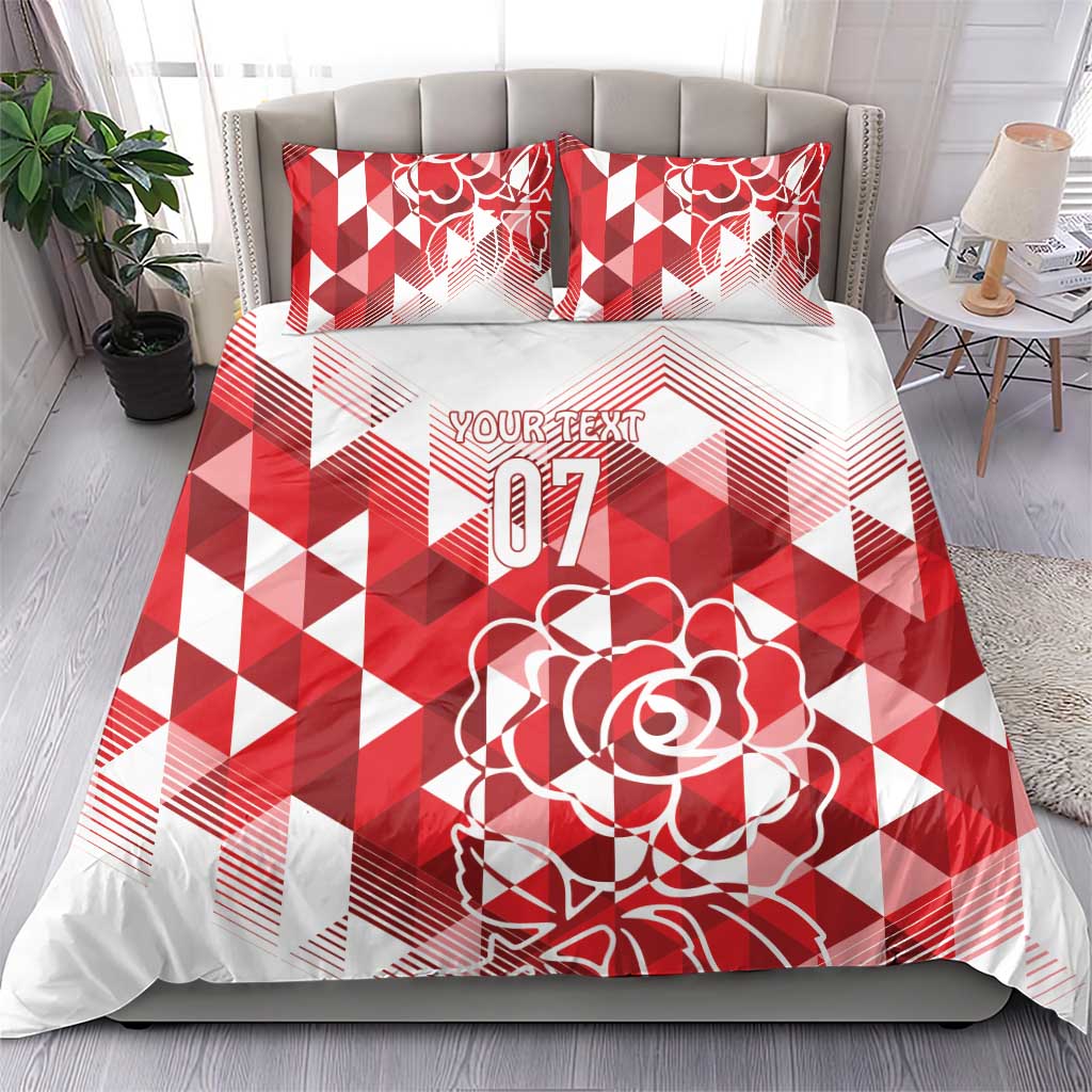 England Rugby Custom Bedding Set Crystalised Red Rose