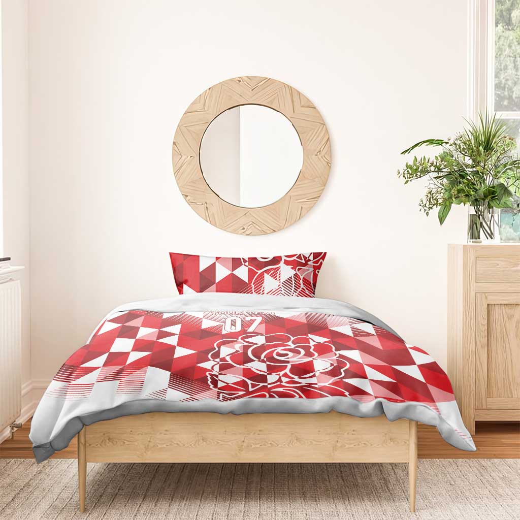 England Rugby Custom Bedding Set Crystalised Red Rose
