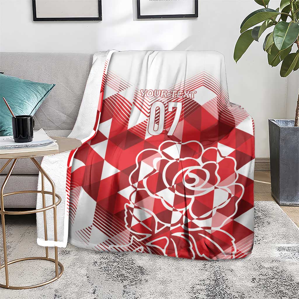England Rugby Custom Blanket Crystalised Red Rose