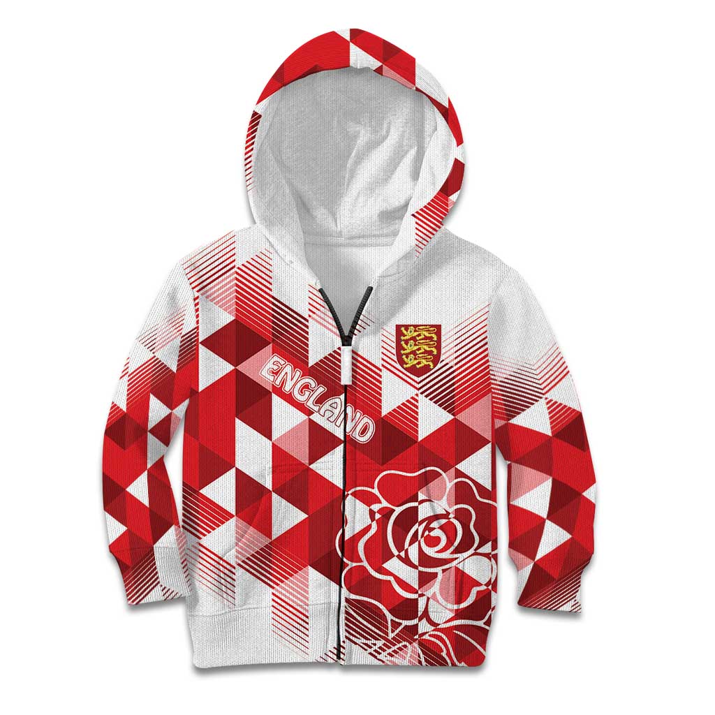 England Rugby Custom Kid Hoodie Crystalised Red Rose - Wonder Print Shop