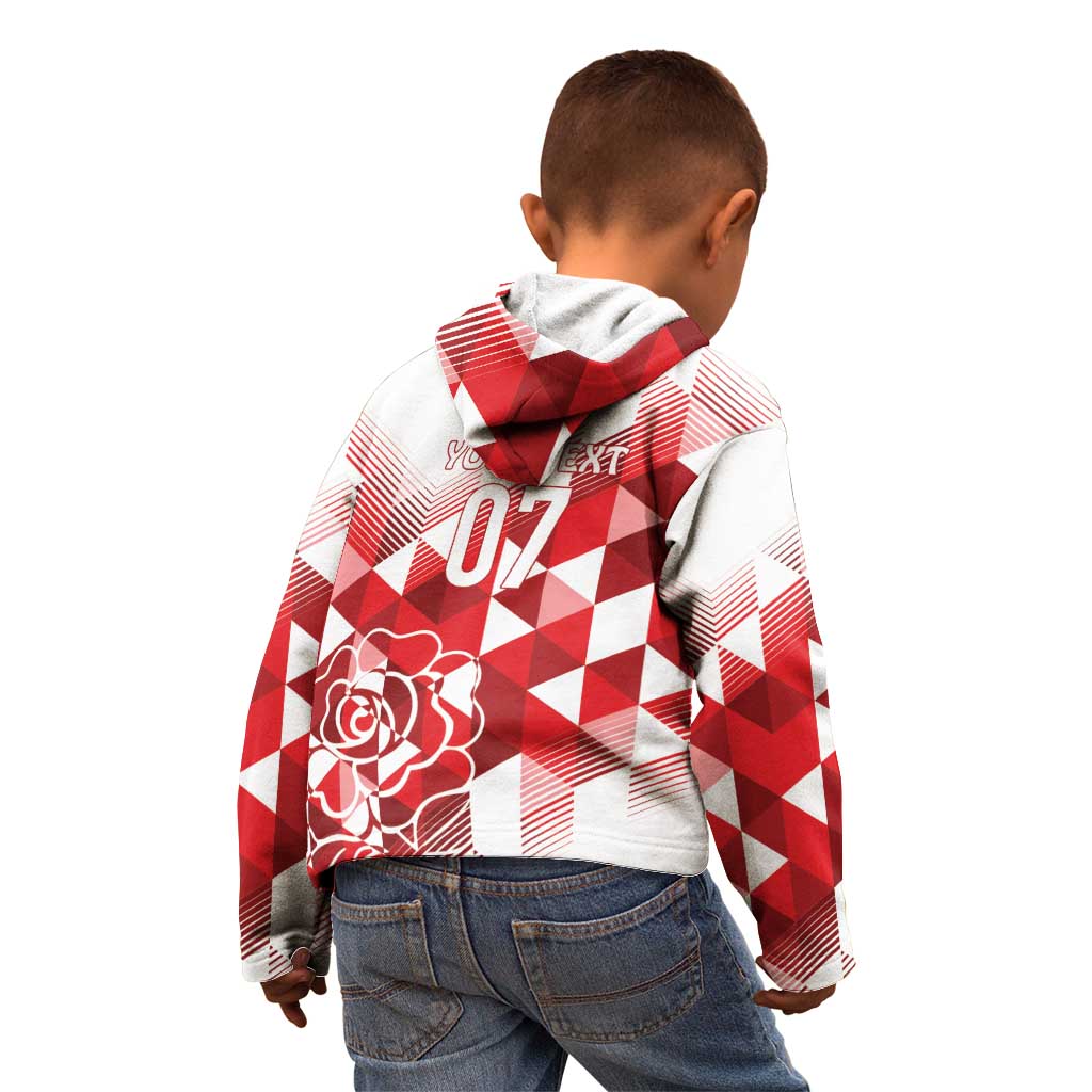 England Rugby Custom Kid Hoodie Crystalised Red Rose - Wonder Print Shop