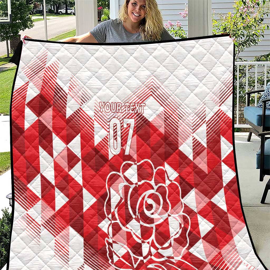 England Rugby Custom Quilt Crystalised Red Rose - Wonder Print Shop