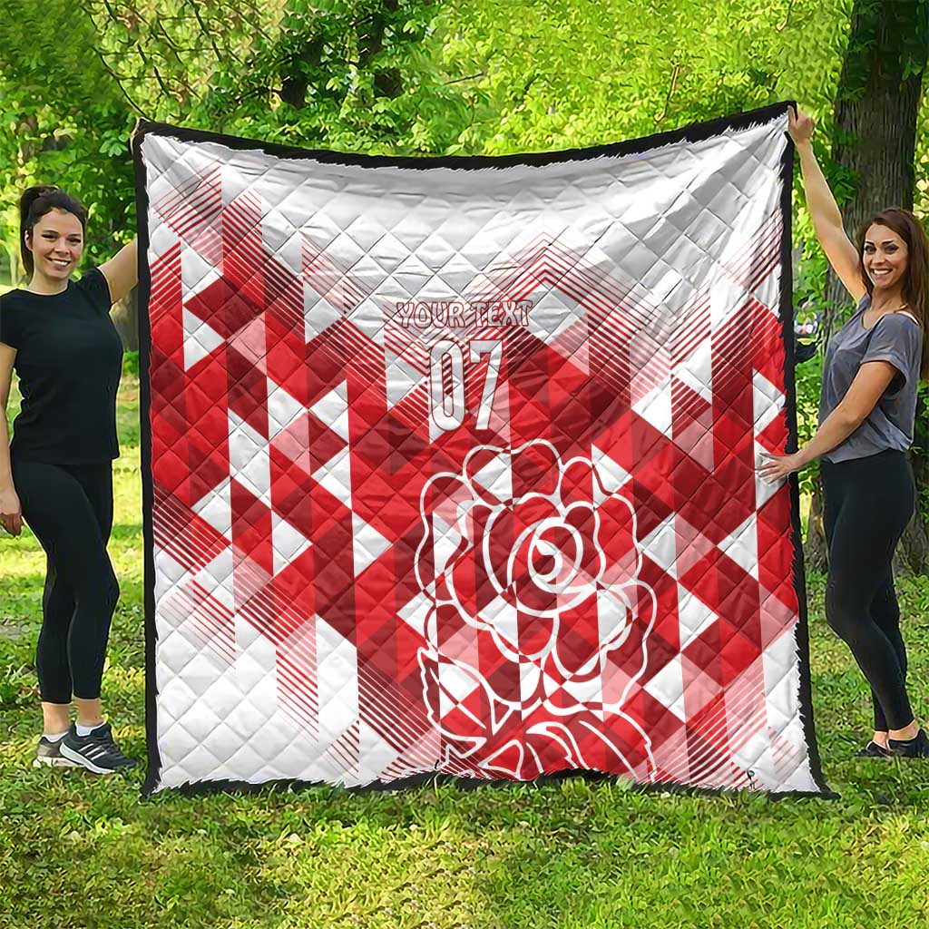 England Rugby Custom Quilt Crystalised Red Rose - Wonder Print Shop