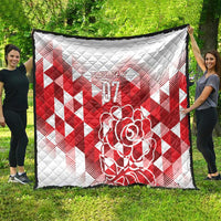 England Rugby Custom Quilt Crystalised Red Rose - Wonder Print Shop