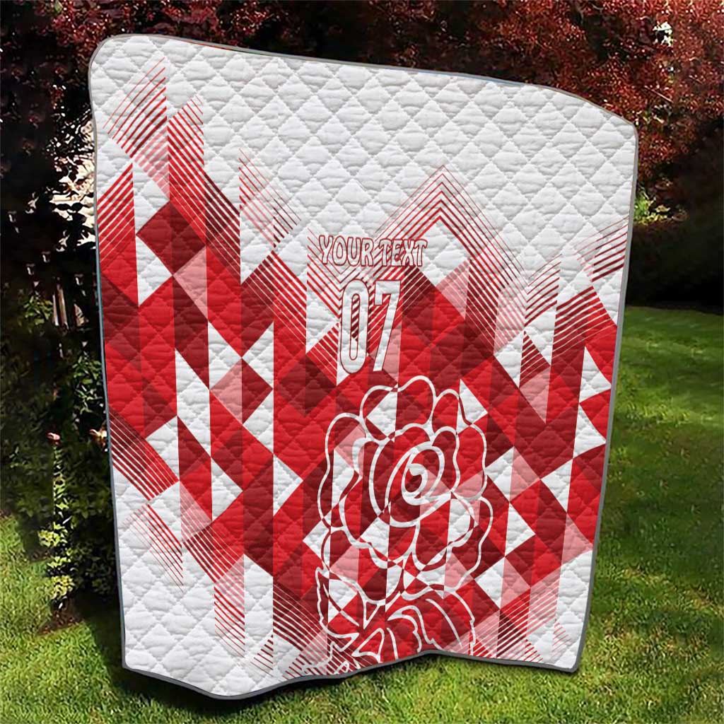 England Rugby Custom Quilt Crystalised Red Rose - Wonder Print Shop