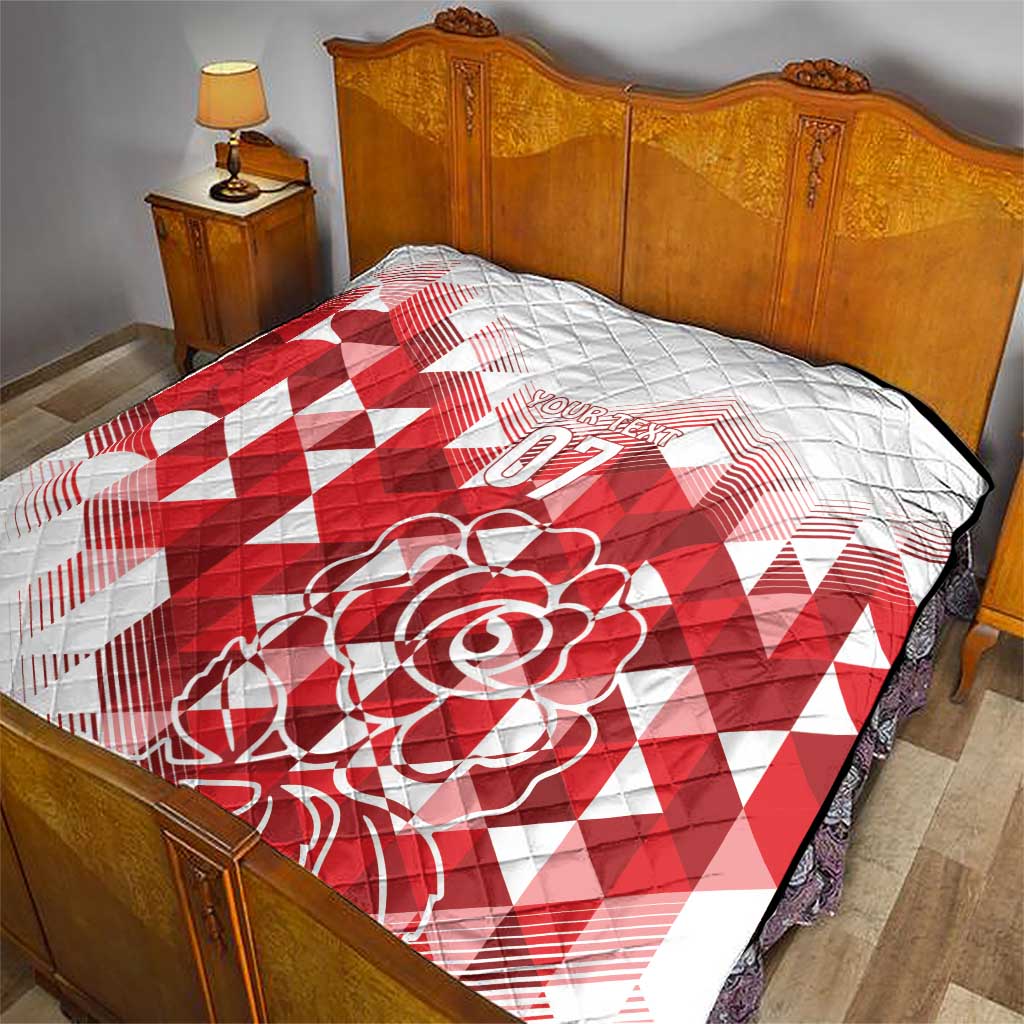 England Rugby Custom Quilt Crystalised Red Rose - Wonder Print Shop