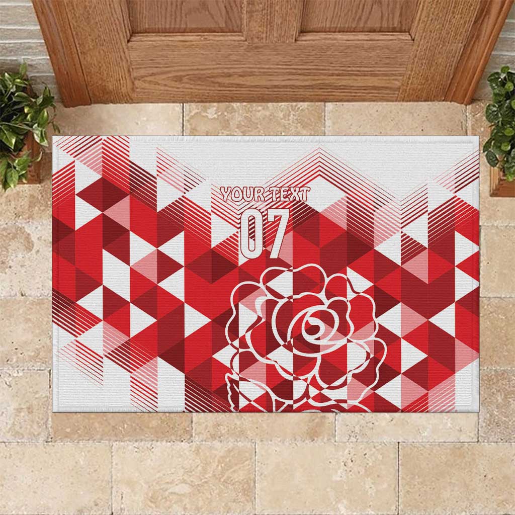 England Rugby Custom Rubber Doormat Crystalised Red Rose - Wonder Print Shop
