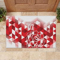 England Rugby Custom Rubber Doormat Crystalised Red Rose - Wonder Print Shop