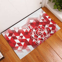 England Rugby Custom Rubber Doormat Crystalised Red Rose - Wonder Print Shop