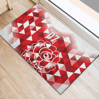 England Rugby Custom Rubber Doormat Crystalised Red Rose - Wonder Print Shop