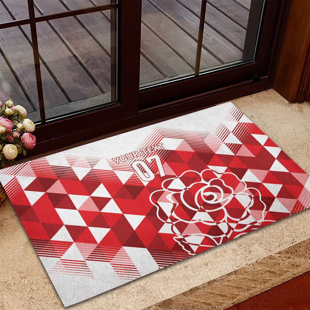 England Rugby Custom Rubber Doormat Crystalised Red Rose - Wonder Print Shop