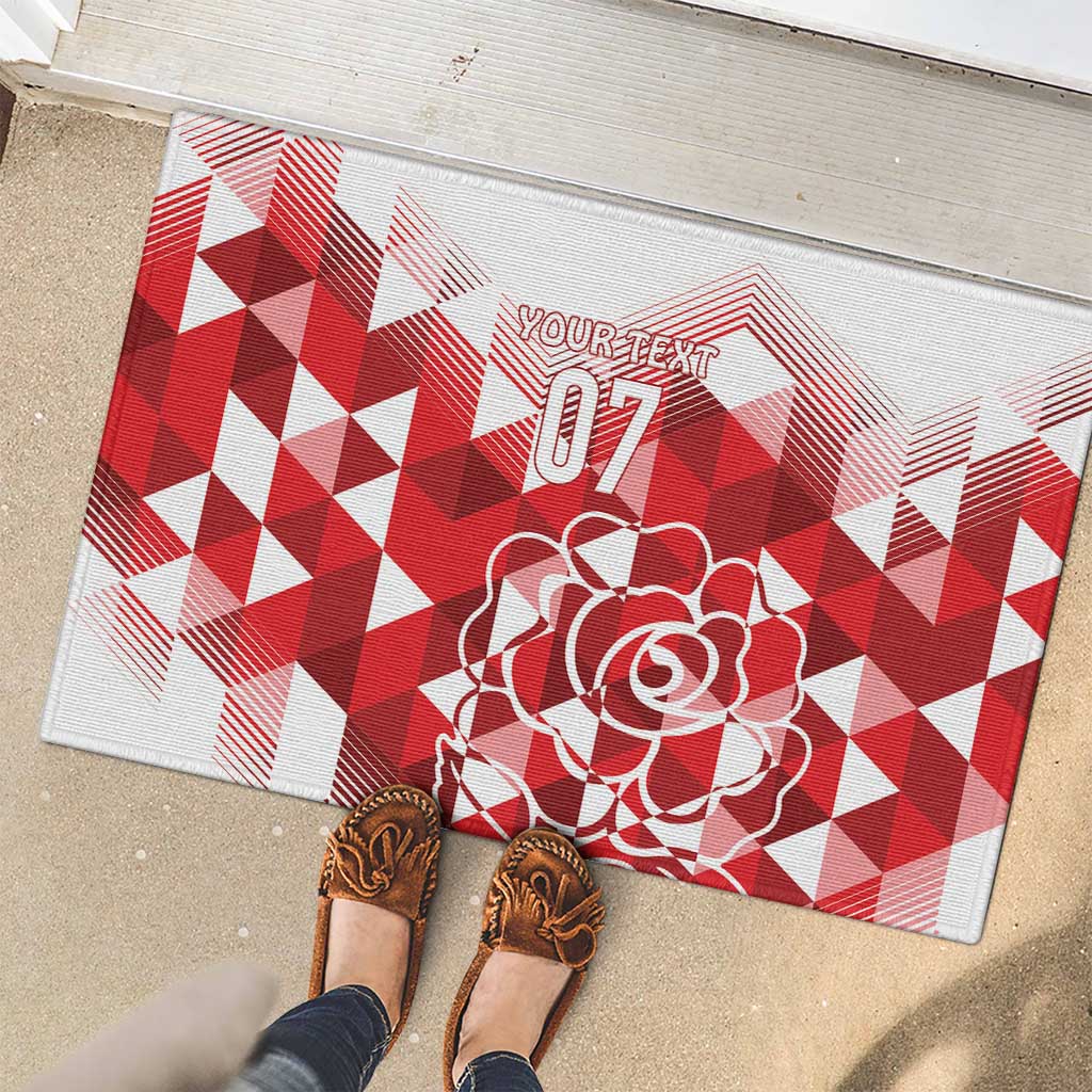 England Rugby Custom Rubber Doormat Crystalised Red Rose - Wonder Print Shop