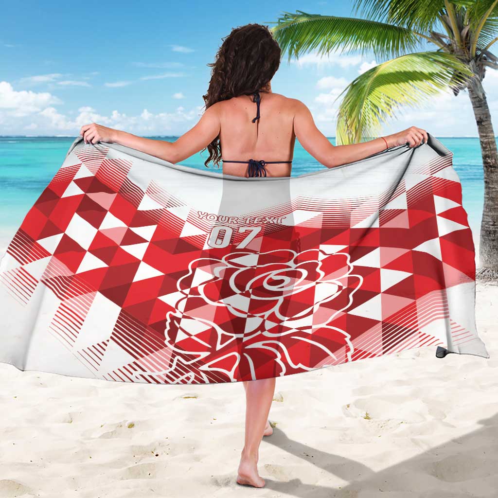 England Rugby Custom Sarong Crystalised Red Rose - Wonder Print Shop