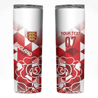 England Rugby Custom Skinny Tumbler Crystalised Red Rose - Wonder Print Shop