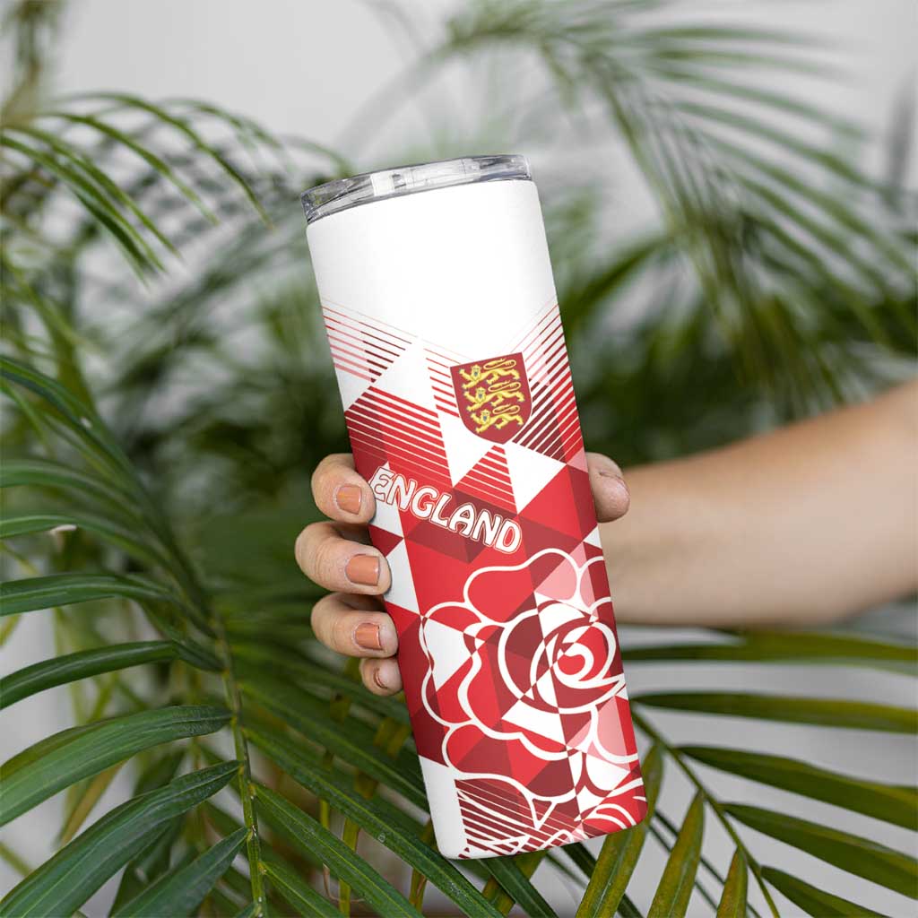 England Rugby Custom Skinny Tumbler Crystalised Red Rose - Wonder Print Shop