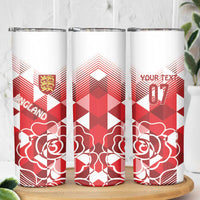 England Rugby Custom Skinny Tumbler Crystalised Red Rose - Wonder Print Shop
