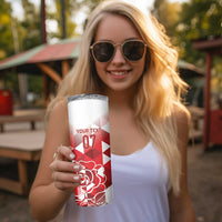 England Rugby Custom Skinny Tumbler Crystalised Red Rose - Wonder Print Shop