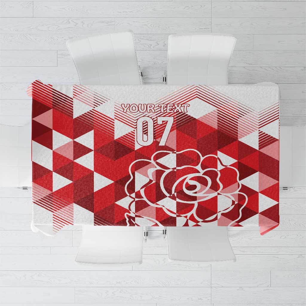 England Rugby Custom Tablecloth Crystalised Red Rose - Wonder Print Shop