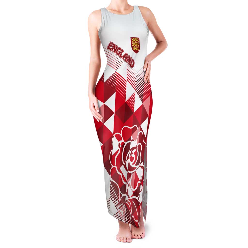 England Rugby Custom Tank Maxi Dress Crystalised Red Rose - Wonder Print Shop